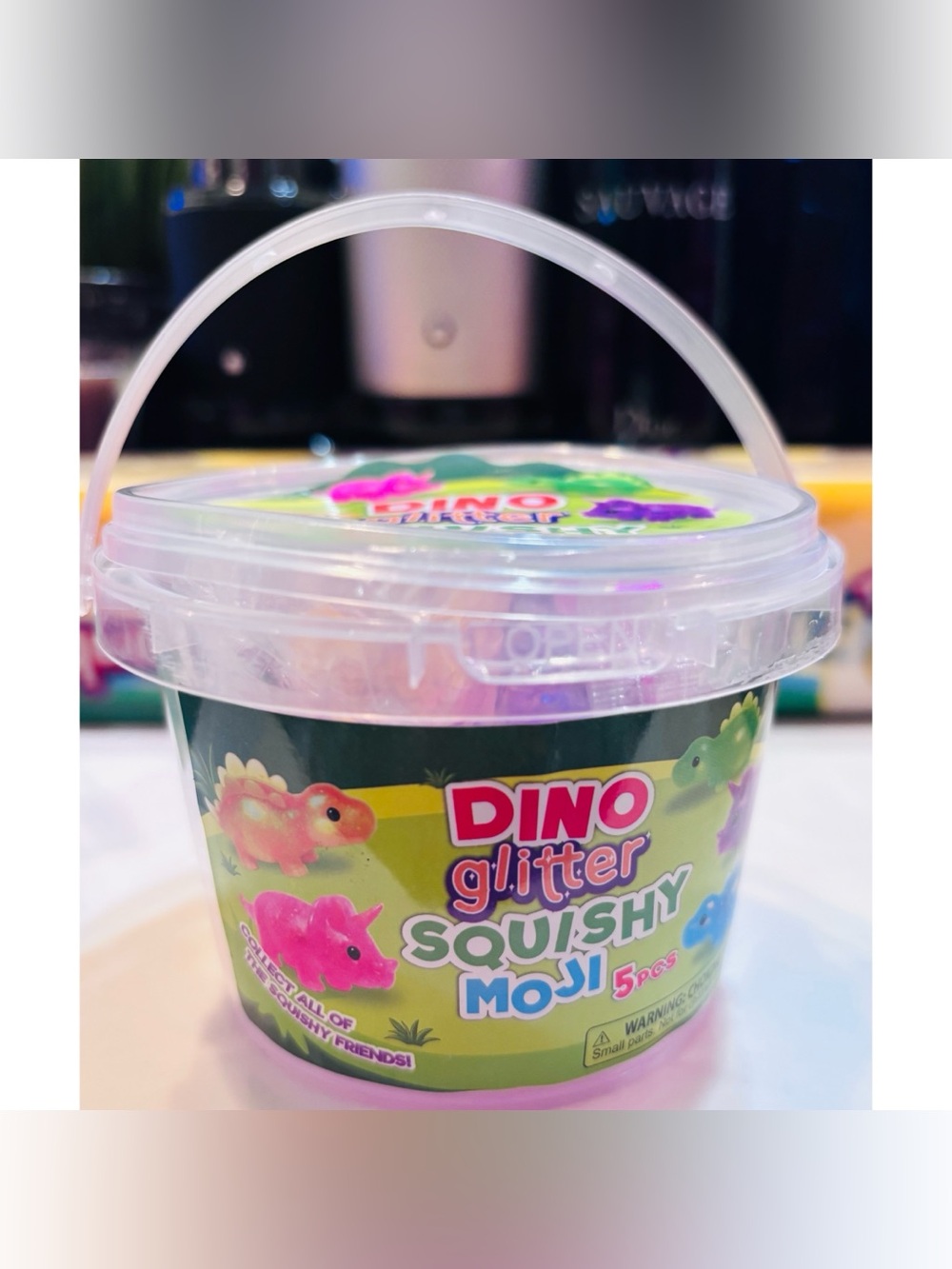 Dinosaur Glitter Moji Squishy